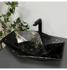 Умивальник (раковина) VBI VENEZIA MARBLE BLACK MATT накладний