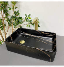 Умивальник (раковина) VBI VELLETRI BLACK STONE MATT накладний
