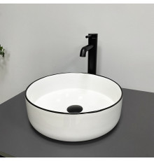 Умивальник (раковина) VBI PRATO WHITE BLACK EDGE накладний