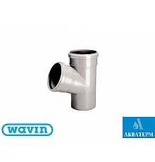 Тройник внутренней канализации ПВХ Wavin 75*75/67°