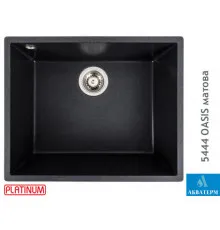 Гранітна кухонна мийка Platinum 5444 OASIS матова Карбон