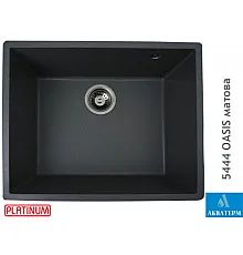 Гранітна кухонна мийка Platinum 5444 OASIS матова Сірий мусон