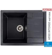 Гранітна кухонна мийка Platinum 6550 INTENSO матовий Карбон