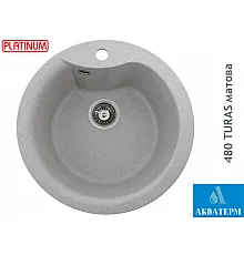 Гранітна кухонна мийка Platinum 480 TURAS матова Топаз