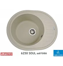 Гранитная кухонная мойка Platinum 6250 SOUL матовая Айвори