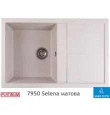 Гранитная кухонная мойка Platinum 7950 Selena матовая Топаз