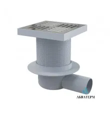 Трап сливной боковой с металлической решеткой AlcaPlast 150×150/50 арт.APV5411