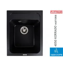 Гранітна кухонна мийка Platinum 4050 KORRADO матова Карбон