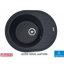 Гранитная кухонная мойка Platinum 6250 SOUL матовая Антрацит