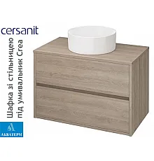 Шкафчик под умывальник со столешницей Cersanit Crea 80, дуб, арт. S924-010