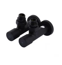 Кран кутовий подовжений Solomon 1/ 2 комплект 2 шт (7777-BLACK) чорний