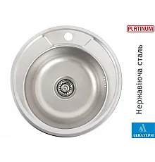 Кухонная мойка из нержавеющей стали Platinum ДЕКОР 450 (0,6/170 мм)