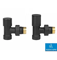 Набор угловых кранов для радиатора Genesis-Aqua 1/2" Черный